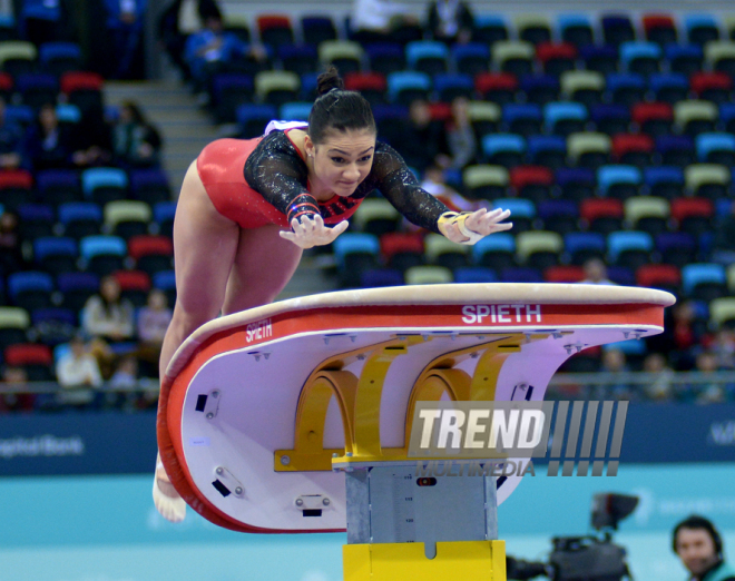 Bakıda idman gimnastikası üzrə Dünya Kubokunda ilk qaliblərin mükafatlandırma mərasimi keçirilib. Azərbaycan, 21 fevral, 2016